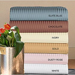 Cotton Stripe 500 Thread Count Sheet Set