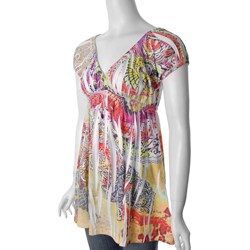 California Bloom Women's V-neck Sublimation Print Tunic