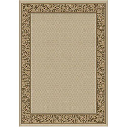 Alexa Trinity Collection Floral Border Ivory Rug (7'10 x 9'10)