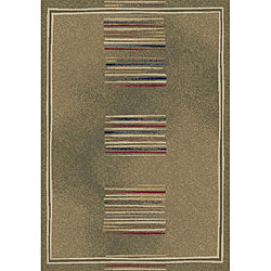 Alexa Trinity Collection Geometric Modern Green Rug (5'3 x 7'7)