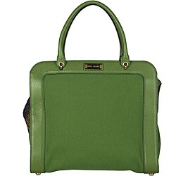 Marc Jacobs 'Penn' Leather and Canvas Satchel