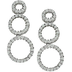 14k Gold 1ct TDW Diamond Triple Circle Earrings (GH, I1)