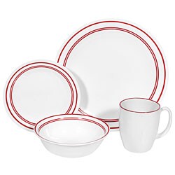 Corelle Livingware Classic Cafe Red 16-piece Dinnerware Set