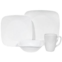 Corelle Square Pure White 16-piece Dinnerware Set