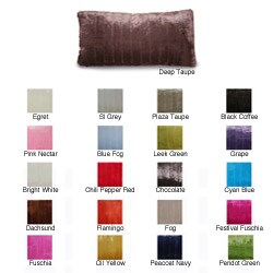 Faux Mink Fur Solid Channel Pillow