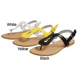 Bamboo by Journee Women's Keyhole Vamp Sandals