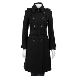 London Fog Women's Double-breasted Military Wool Walker