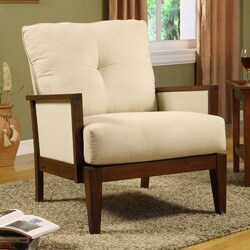 Caney Beige Microfiber Accent Chair