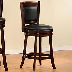 Verona Cherry Padded Back Swivel 24-inch Counter Height Chair