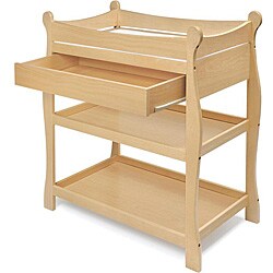 Badger Basket Sleigh-style Natural Changing Table with Drawer