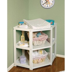 Badger Basket White Diaper Corner Changing Table