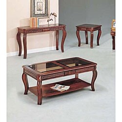 Overture 3-piece Cherry Finish Coffee Table Set