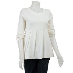 AtoZ Women's Tie-sleeve Balloon Top
