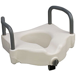 Mabis Hi-Riser Locking Raised Toilet Seat with Arms