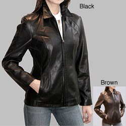 IZOD Women's New Zealand Lambskin Princess Seam Jacket