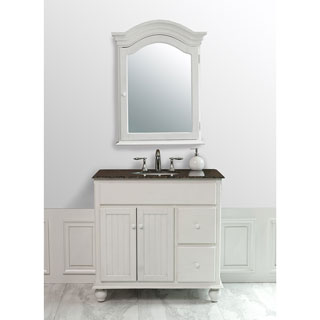 Snow White 36-inch Single Sink Baltic Brown Granite Top Vanity