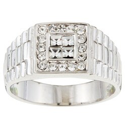 Sterling Essentials Sterling Silver Men's Cubic Zirconia Ring