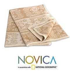 'Paracas Dew' Alpaca Wool Throw Blanket (Peru)