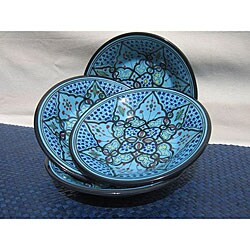 Set of 4 Sabrine Design 9-inch Pasta/ Salad Bowls (Tunisia)