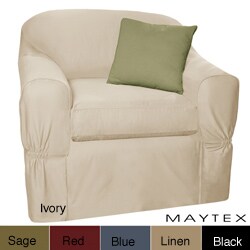 Maytex Piped Twill 2-piece Chair Slipcover