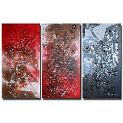 'Wide Open Mess' 3-piece Canvas Art