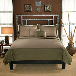 Barclay Sage Green and Tan Hotel Quilt Set