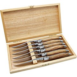 Laguiole Olive Wood Premium Steak Knives (Set of 6) 