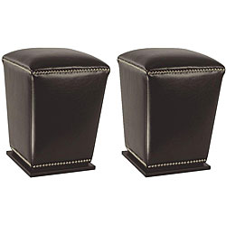 Mason Bicast Leather Brown Ottoman (Set of 2)