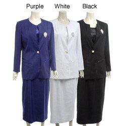 Divine Apparel Women's Plus Size 3-piece Skirt Suit