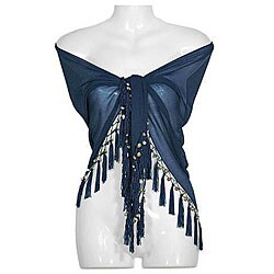 Women's Sheer Navy Blue Sarong (Indonesia)