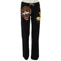 Ed Hardy Women's Black Tiger Roll-up Lounge Pants