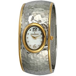 Peugeot Women's Two-tone Hammered Cuff Watch