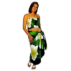 Hawaiian-style Plumeria Sarong Set (Indonesia)
