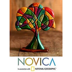 Cedar/ Mahogany 'Tree of Life' Sculpture (Peru)