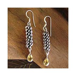 Citrine 'Whirligig' Drop Earrings (India)