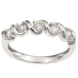 14k White Gold 1/2ct TDW Diamond 5-stone Wedding Band (G-H, I2)