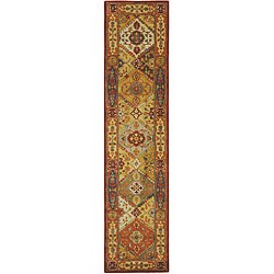 Handmade Diamond Bakhtiari Multi/ Red Wool Runner (2'3 x 20')