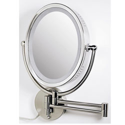 Zadro OVLW68 Oval Two-sided 8X/1X Lighted Wall Mount Makeup Mirror
