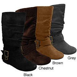 Glaze by Adi Women's Side Accent Buckle Slouchy Boots