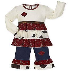 JoJo Designs Girls' Western Cow Print Outfit