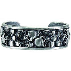 Pewter Skull Mound Cuff Bracelet