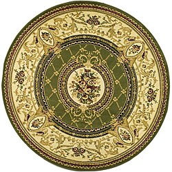 Lyndhurst Collection Traditional Sage/ Ivory Rug (8' Round)