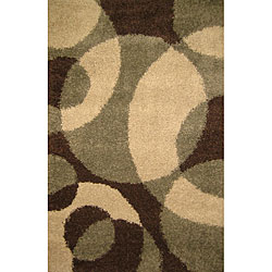 Salsa 'Curves' Chocolate/ Sage Rug (2' x 3'6)