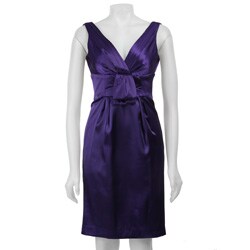 London Times Women's Sleeveless V-neck Dress