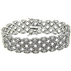 Sterling Silver 2ct TDW Diamond Lattice 7-inch Bracelet (I-J, I2-I3)