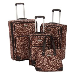 Nicole Miller Leopard 4-piece Luggage Set