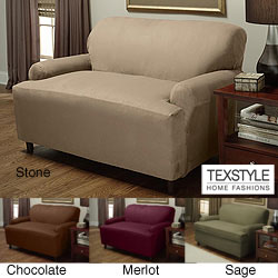 TexStyle Stretch Microsuede 1-piece T-cushion Chair Slipcover
