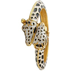 Kenneth Jay Lane Women's Goldtone/ White Giraffe Cover Watch