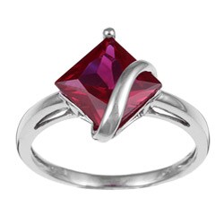 10k Gold Created Ruby Swirl Ring