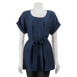 Sugar Lips Short-sleeve Tunic Top with Belt
